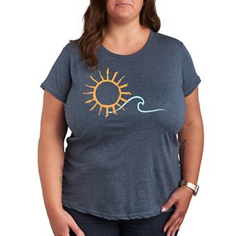 Plus Brushstroke Sun And Wave Graphic Tee