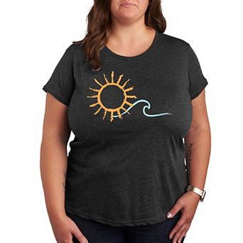 Plus Brushstroke Sun And Wave Graphic Tee