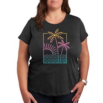 Plus Line Drawing Sunset Graphic Tee