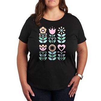 Plus Scandinavian Flowers Graphic Tee