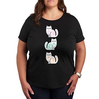 Plus Scandinavian Cats Graphic Tee