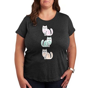 Plus Scandinavian Cats Graphic Tee