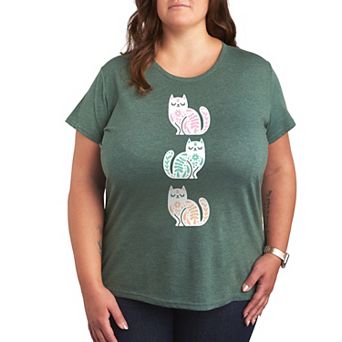 Plus Scandinavian Cats Graphic Tee
