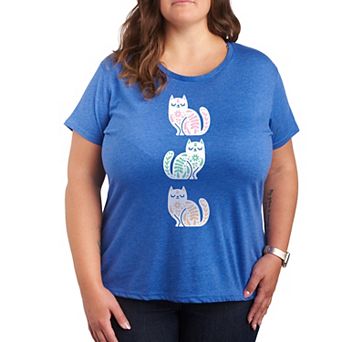 Plus Scandinavian Cats Graphic Tee