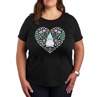 Plus Scandinavian Gnome Heart Graphic Tee