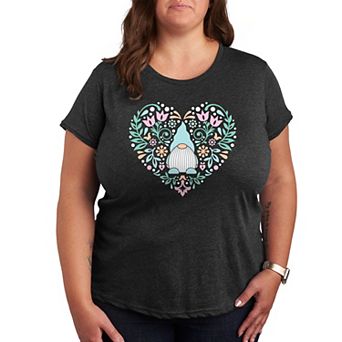 Plus Scandinavian Gnome Heart Graphic Tee