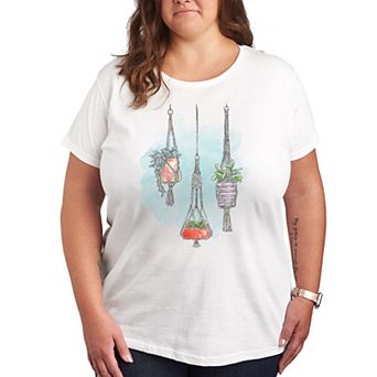 Plus Watercolor Macrame Planters Graphic Tee