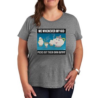 Disney's Beauty and the Beast Plus Me When Kid Picks Outfit Meme Graphic Tee