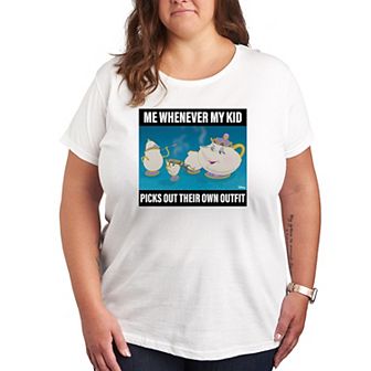 Disney's Beauty and the Beast Plus Me When Kid Picks Outfit Meme Graphic Tee
