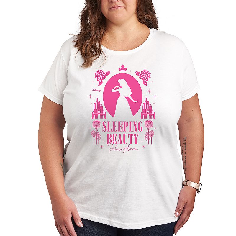 Disney's Sleeping Beauty Plus Graphic Tee, Women's, Size: 2XL, White