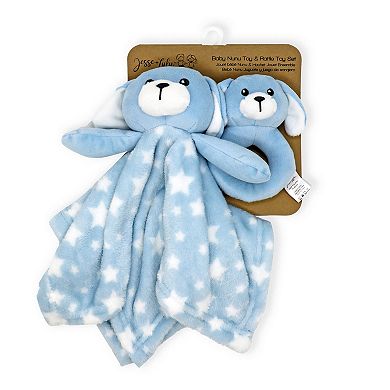 Baby Boys And Baby Girls Nunu With Matching Rattle Set
