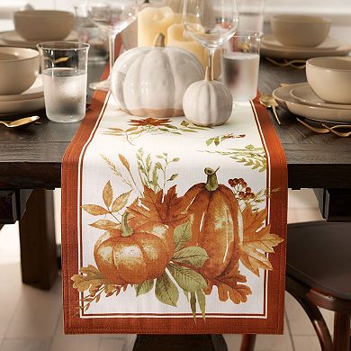 Elrene Home Fashions Autumn Pumpkin Grove Fall Table Runner, 13"X70"