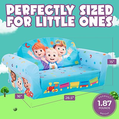 Marshmallow Furniture Kids 2 in 1 Flip Open Foam Compress Sofa Bed Cocomelon