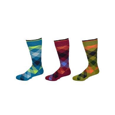 Dress Casual Combed Cotton Crew Argyle Socks