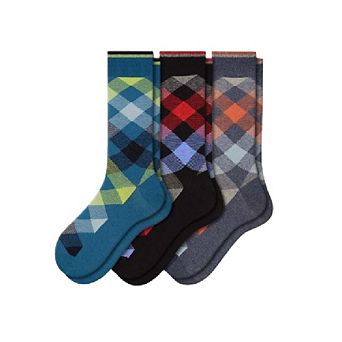 Dress Casual Combed Cotton Crew Argyle Socks