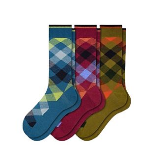 Dress Casual Combed Cotton Crew Argyle Socks