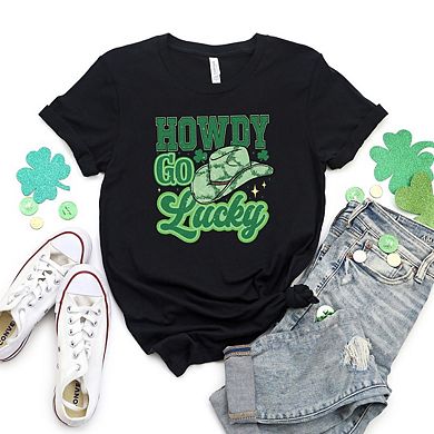 Howdy Go Lucky Cowboy Hat Short Sleeve Graphic Tee