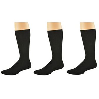 Diabetic Men's Socks Arthritic Cotton Crew Cushioned 3 Pair Pack