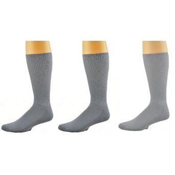 Diabetic Men's Socks Arthritic Cotton Crew Cushioned 3 Pair Pack