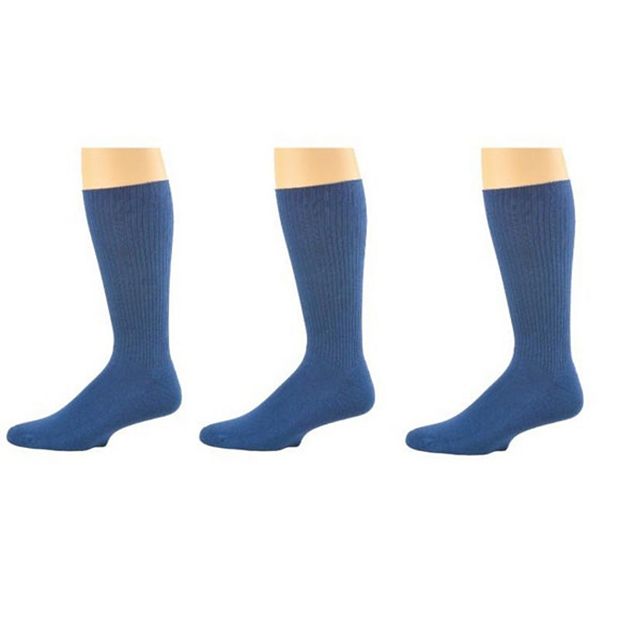 3 Pairs Men's White Diabetic Ankle Quarter Crew Socks Health Circulatory Cotton