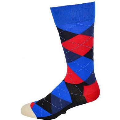 Men's Colorful Crew Socks In Combed Cotton (3 Pair Packs)