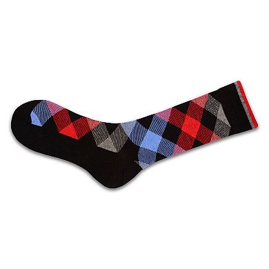 Men's Combed Cotton Socks - Argyle Pattern (3 Pair Packs)