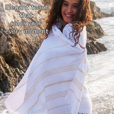 Turkish Cotton Beach Towel, Oversized Bath Towels For Bathroom, Pool, Travel, Picnics