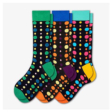 Polka Dot Pattern Colorful Men Crew Cotton Socks