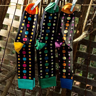 Polka Dot Pattern Colorful Men Crew Cotton Socks