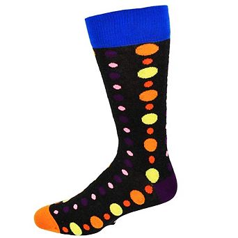 Polka Dot Pattern Colorful Men Crew Cotton Socks