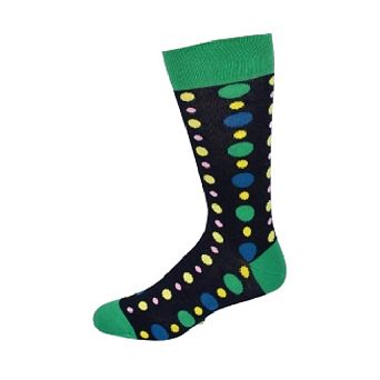 Polka Dot Pattern Colorful Men Crew Cotton Socks