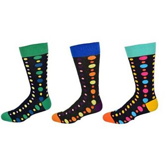 Polka Dot Pattern Colorful Men Crew Cotton Socks