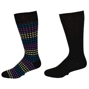 Men's Casual Cotton Blend Mid Calf Dress Crew Socks