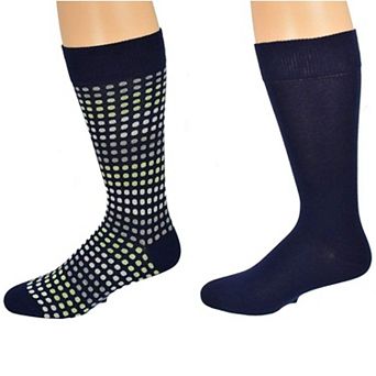 Men's Casual Cotton Blend Mid Calf Dress Crew Socks