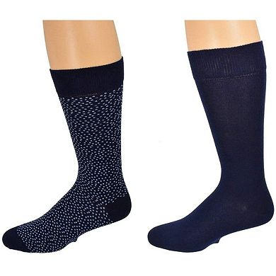 Men's Casual Cotton Blend Mid Calf Dress Crew Socks