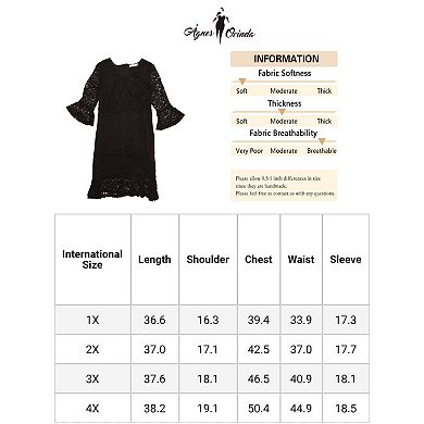 Plus Size Lace Dresses For Women V Neck Ruffle Sleeve Cocktail Wedding Guest Midi Dress