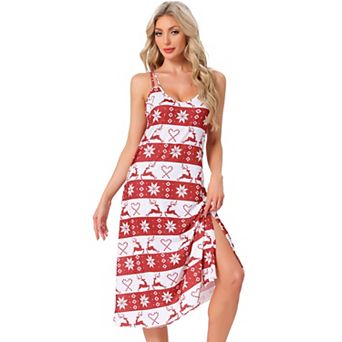 Women's Lingerie Nighties Pajama Dress Back Full Slip Camisole Midi Nightgowns