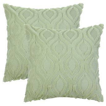 Shaggy Plush Faux Fur Throw Patterned Pillow Covers 2 pc 20" X 20"