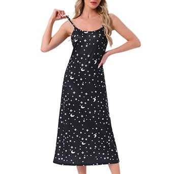 Women's Cami Tank Dress Sleeveless Spaghetti Strap Midi Sleepdress Nightgown