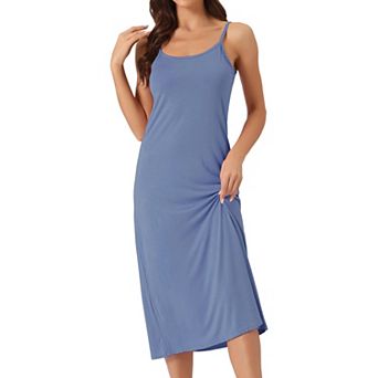 Women's Cami Tank Dress Sleeveless Spaghetti Strap Midi Sleepdress Nightgown