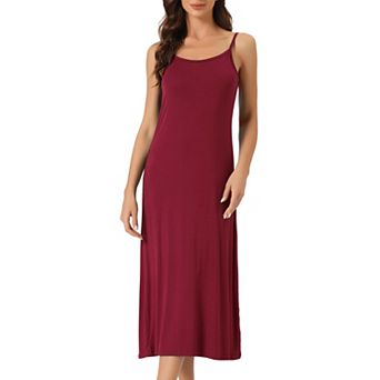 Women's Cami Tank Dress Sleeveless Spaghetti Strap Midi Sleepdress Nightgown