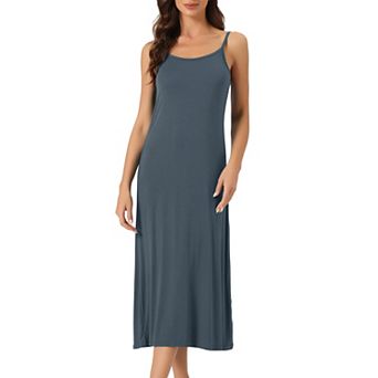 Women's Cami Tank Dress Sleeveless Spaghetti Strap Midi Sleepdress Nightgown