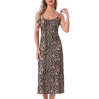 Women's Cami Tank Dress Sleeveless Spaghetti Strap Midi Sleepdress Nightgown