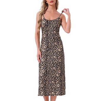 Women's Cami Tank Dress Sleeveless Spaghetti Strap Midi Sleepdress Nightgown