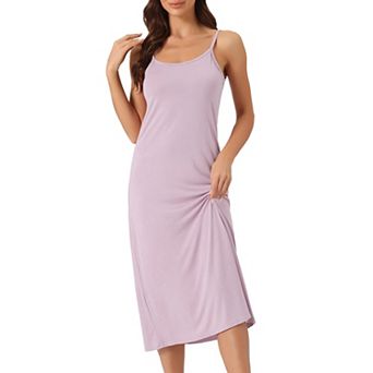 Women's Cami Tank Dress Sleeveless Spaghetti Strap Midi Sleepdress Nightgown