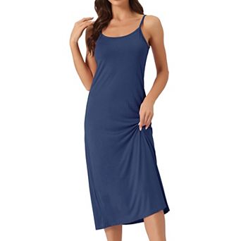 Women's Cami Tank Dress Sleeveless Spaghetti Strap Midi Sleepdress Nightgown