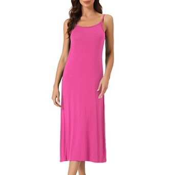 Women's Cami Tank Dress Sleeveless Spaghetti Strap Midi Sleepdress Nightgown