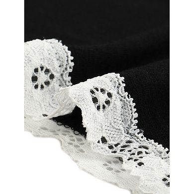 Women's Pajama Dress Lace Trim U Neck Sleeveless Lounge Tank Nightgowns