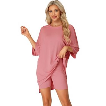 Women's 2 pc Lounge Sets Outfits T-shirt Shorts Sleepwear Loungewear Sweatsuits
