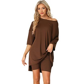 Women's 2 pc Lounge Sets Outfits T-shirt Shorts Sleepwear Loungewear Sweatsuits